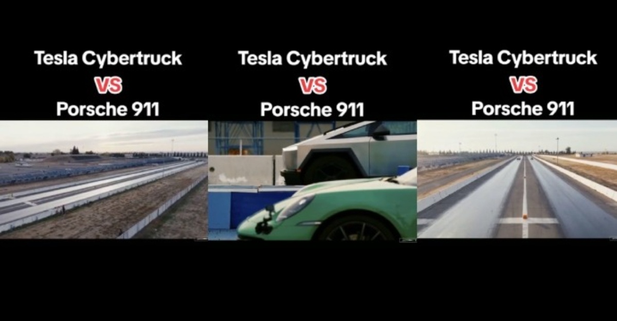 Tesla Cybertruck Buat 'Drag Race' Lawan Porche, Sambil Towing Porsche