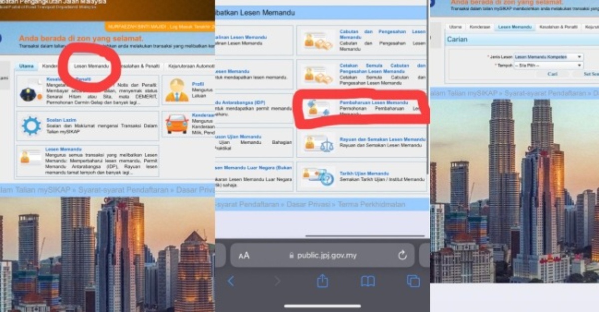 renew lesen memandu online