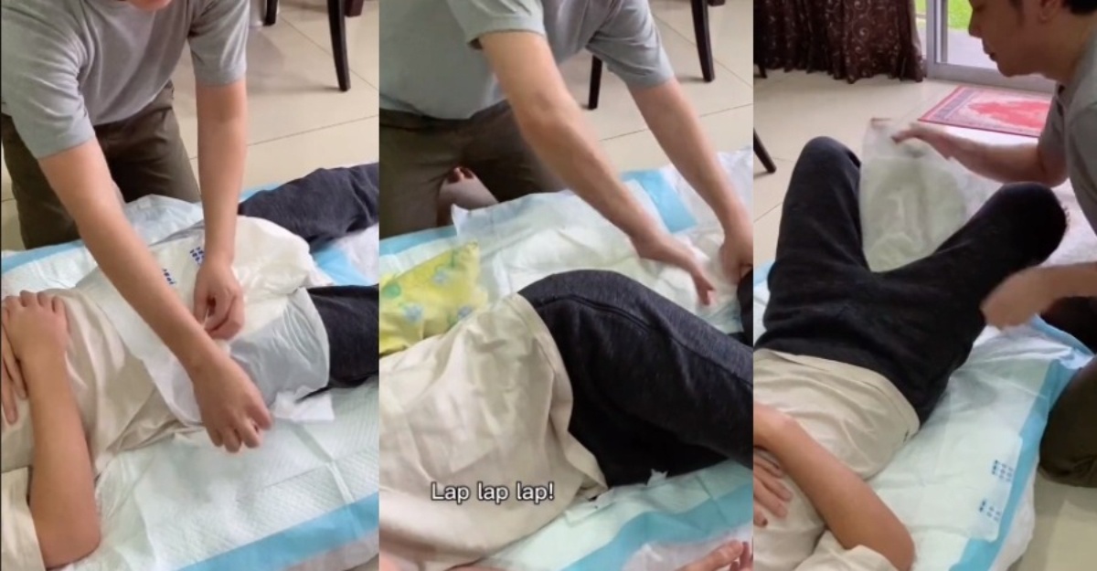 Tukar lampin pesakit terlantar