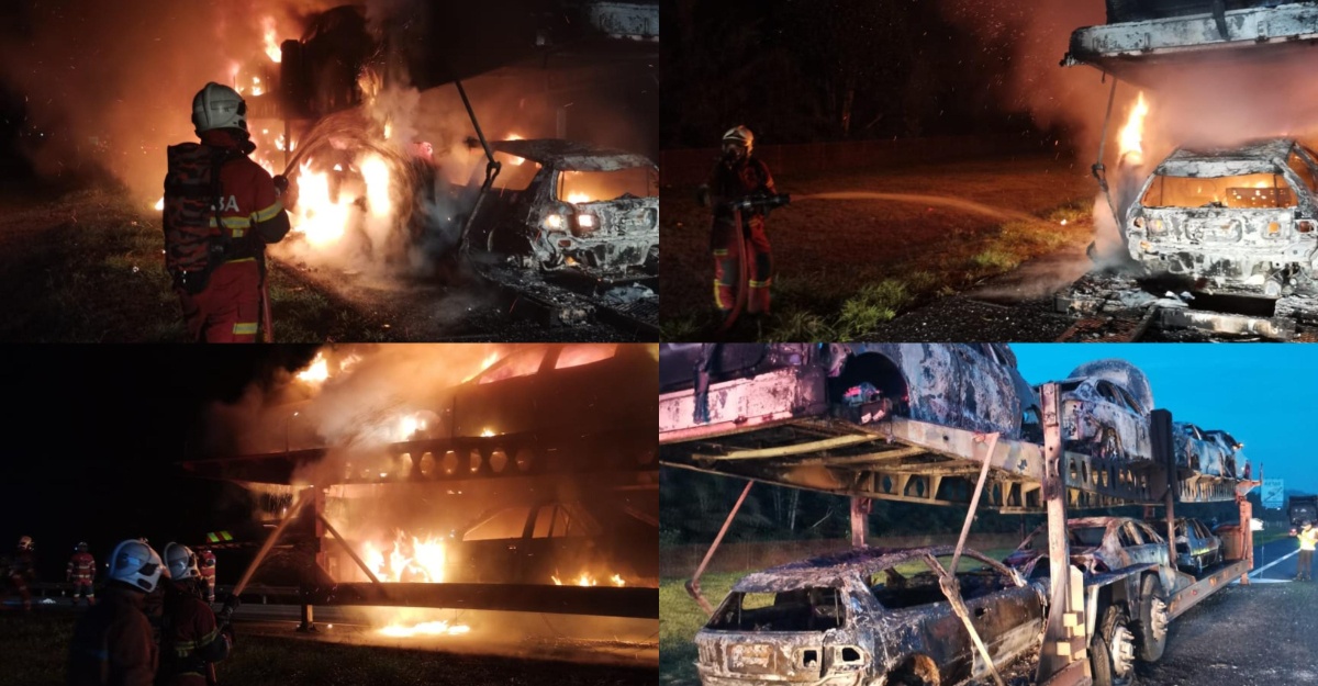 treler bawa muatan kereta