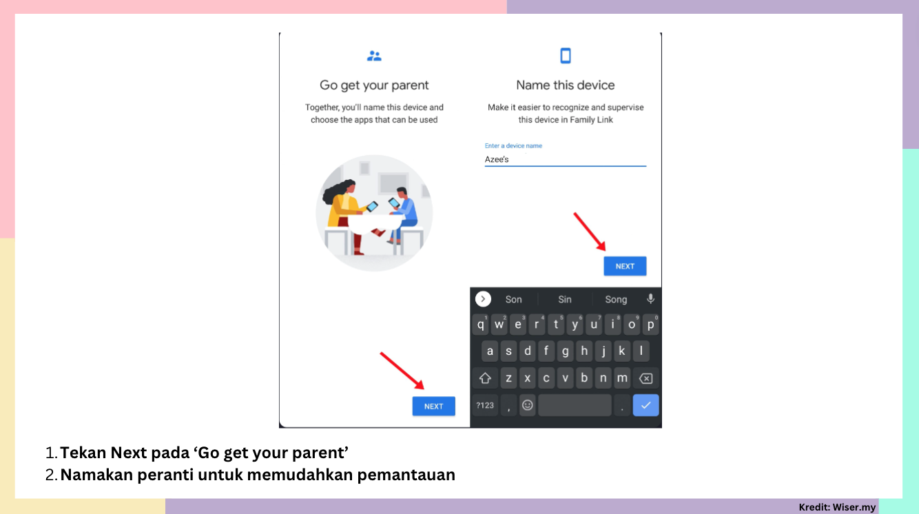 setting fon anak