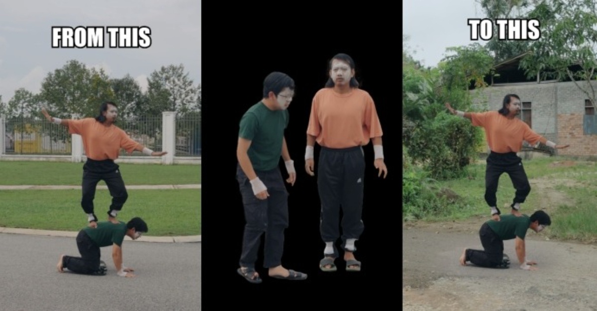 tukar background tanpa skrin hijau