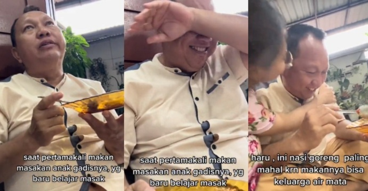 Bapa menangis masakan pertama anak