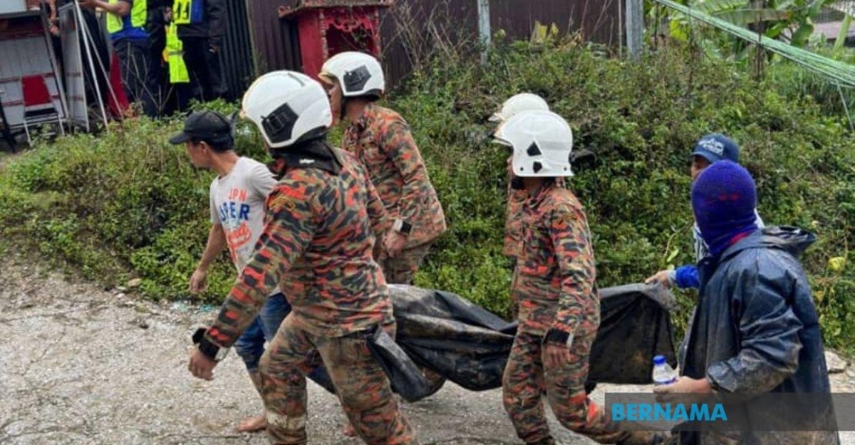 mayat lelaki dikeluarkan