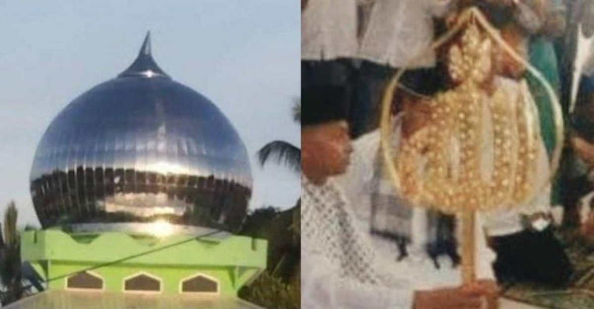 hiasan emas kubah masjid
