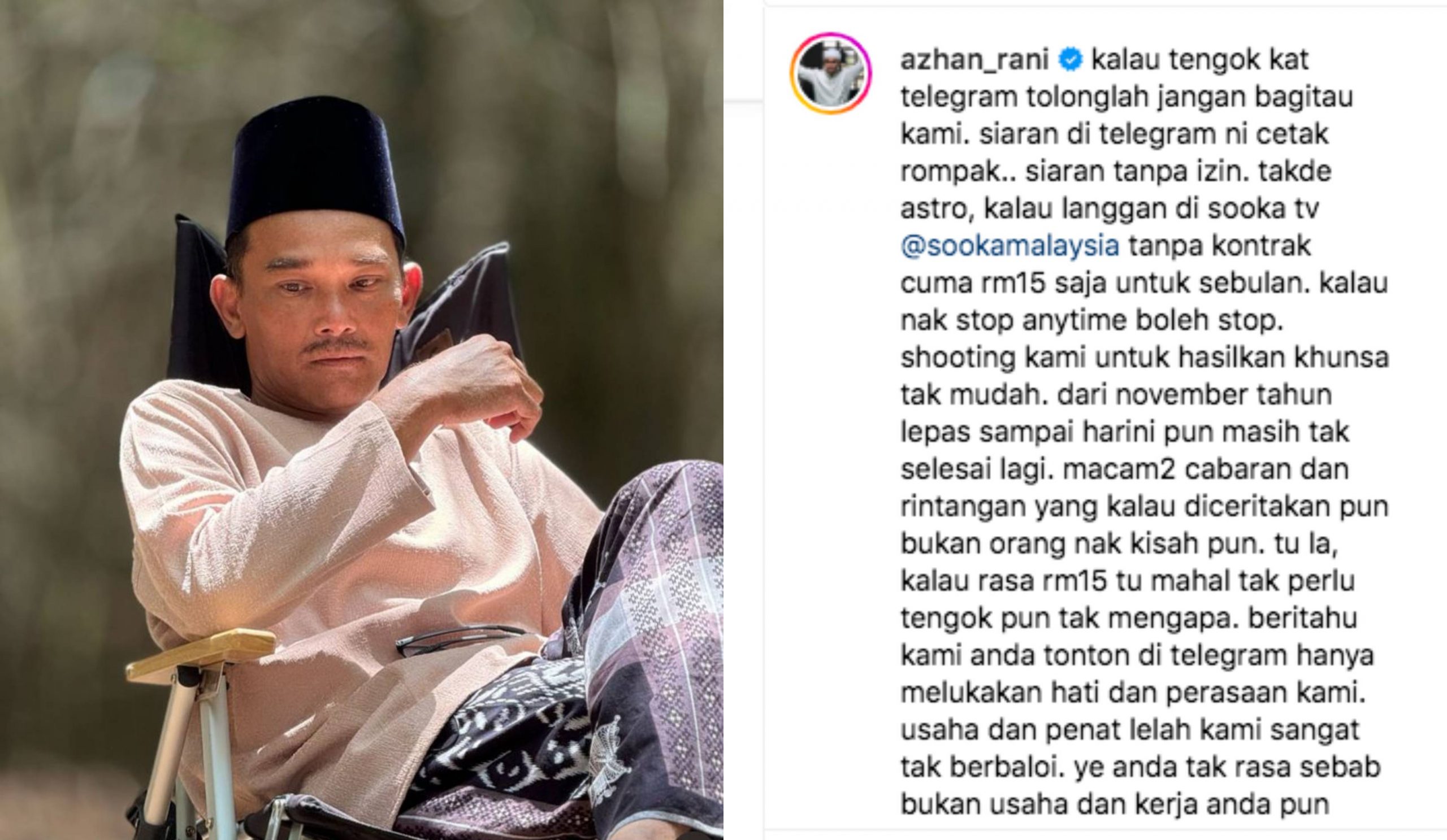 Penonton Tengok Drama Khunsa Di Telegram, Azhan Rani Luah Rasa Kesal