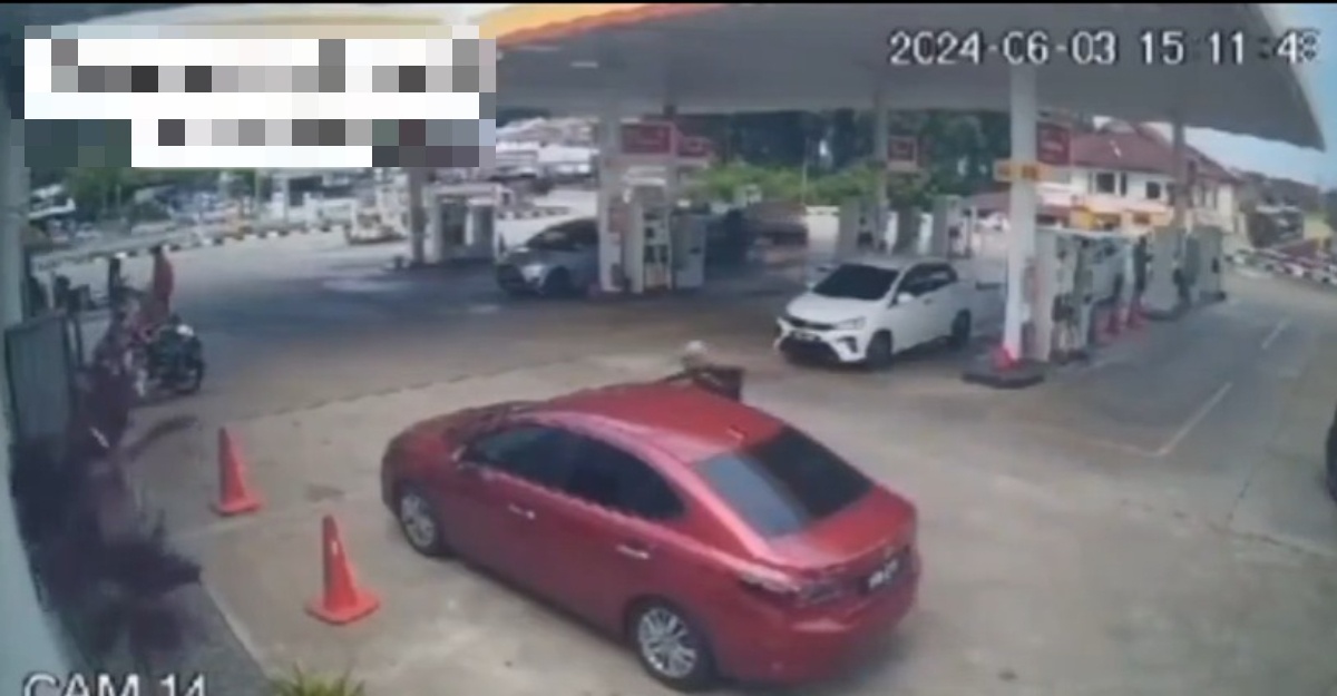 tular kereta dicuri di stesen minyak