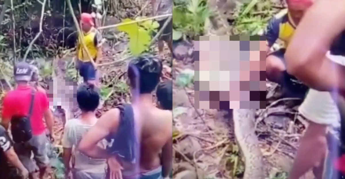 mayat dalam perut ular sawa 5 meter