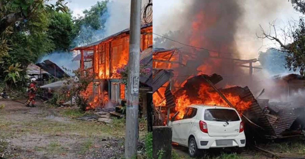 Rumah tujuh sekeluarga terbakar