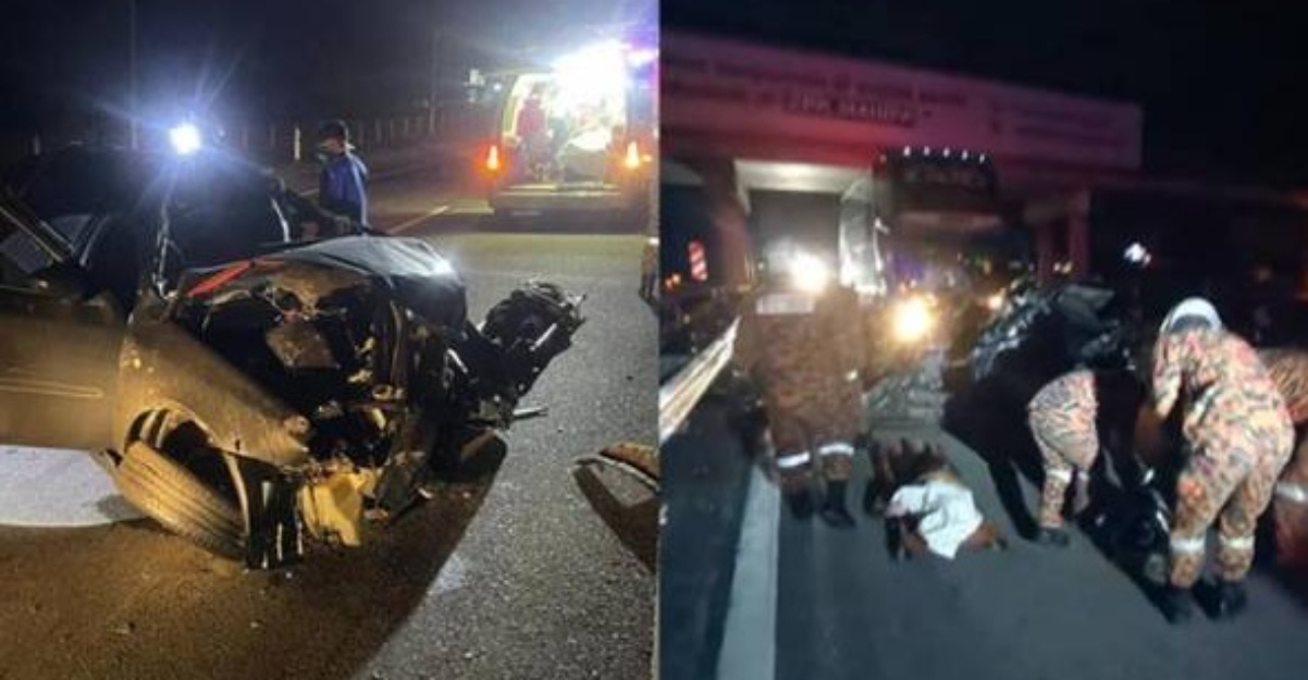 Bas ekspres rempuh kereta