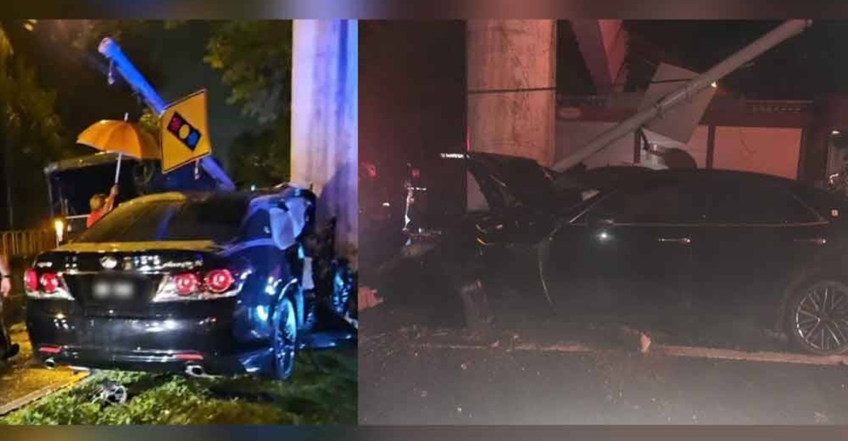 Maut kereta langgar tiang jejantas