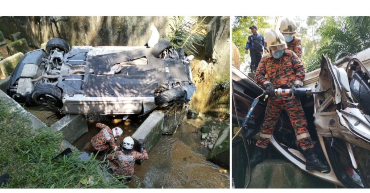 lelaki hilang maut kereta dalam longkang