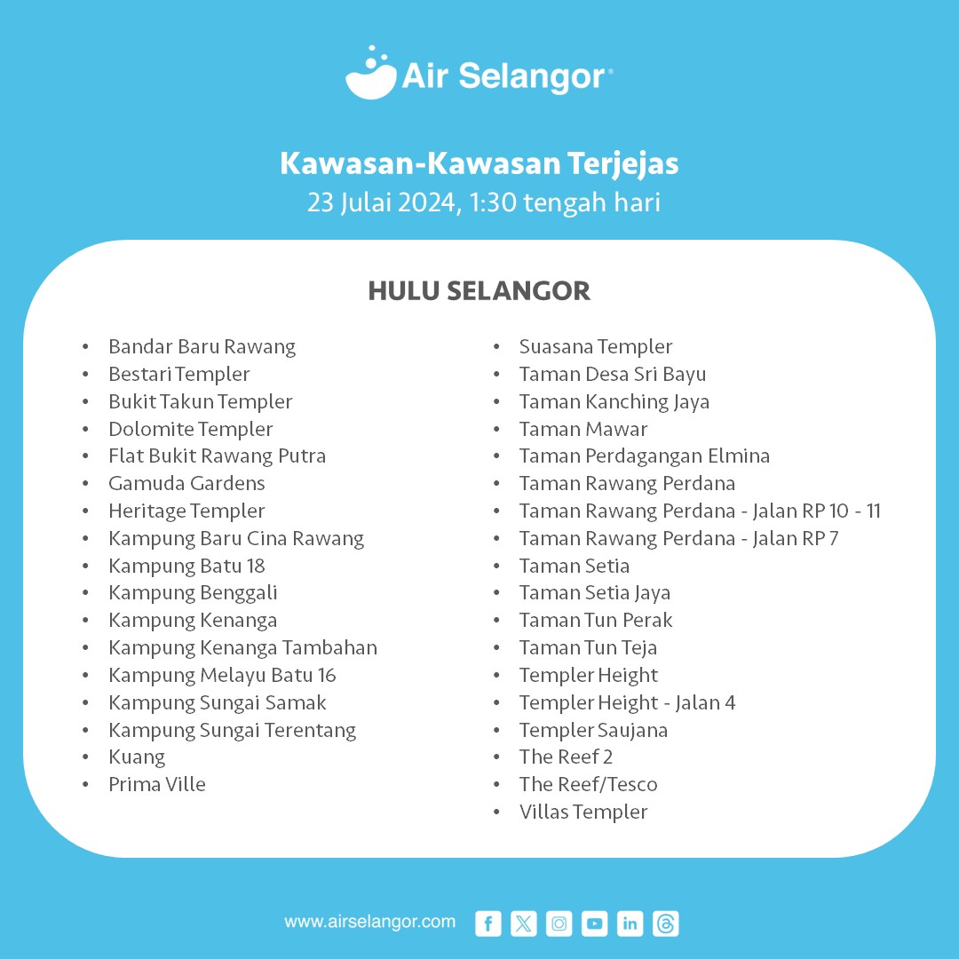 gangguan air hulu selangor