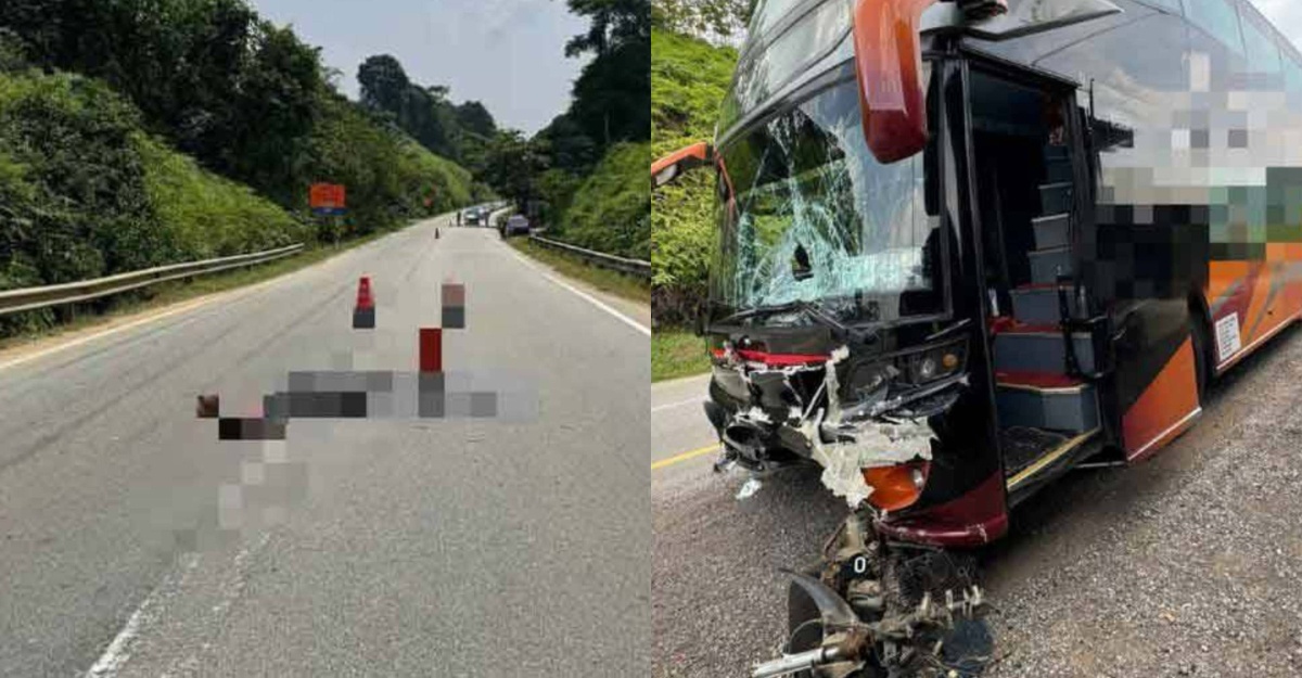 motosikal dirempuh bas lelaki maut