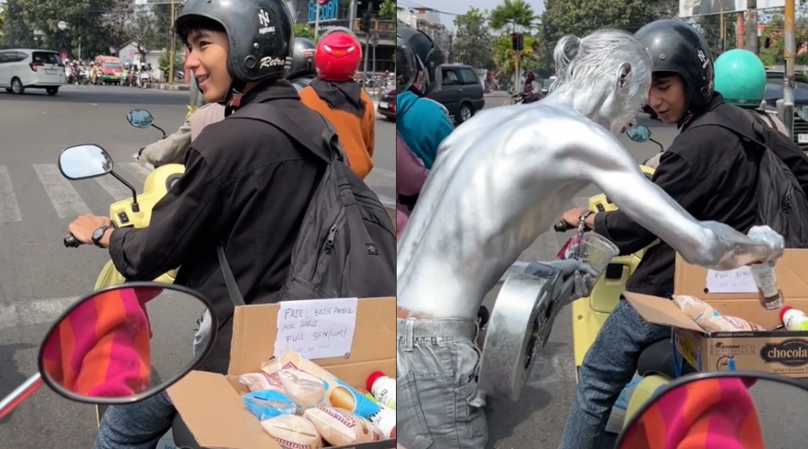 bayar roti dengan senyuman