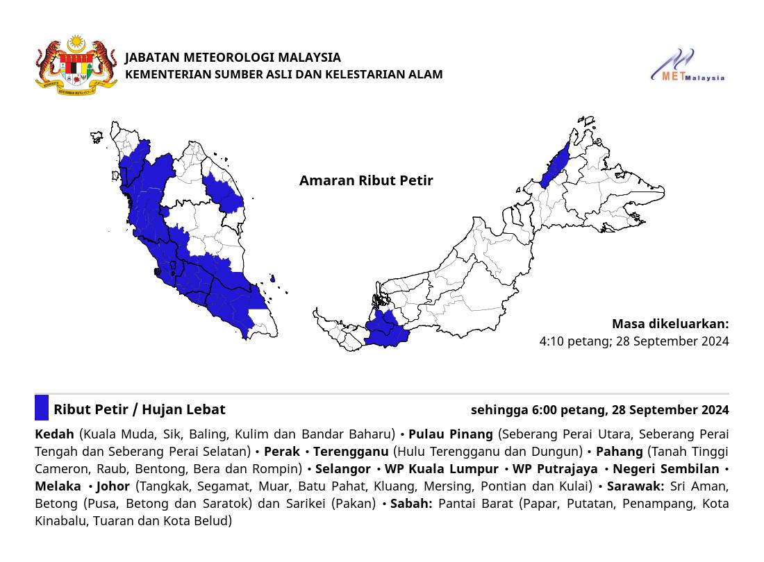pantai barat hujan lebat