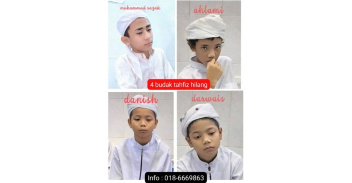empat pelajar tahfiz hilang