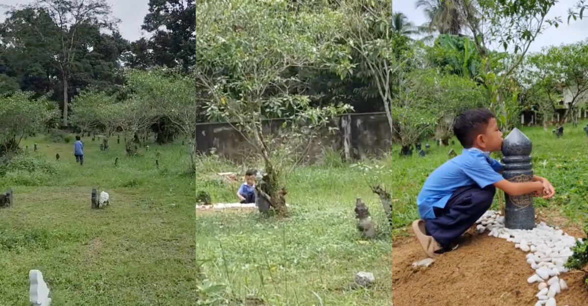 Anak berlari ziarah "rumah baru" ayah
