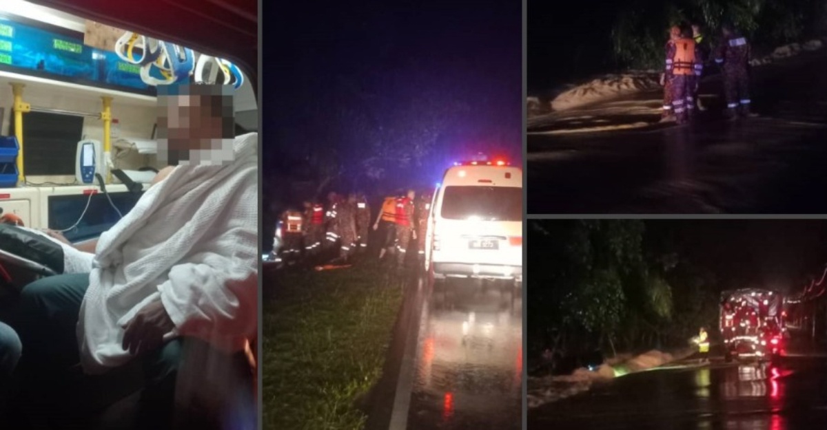 kenderaan dihanyutkan arus deras