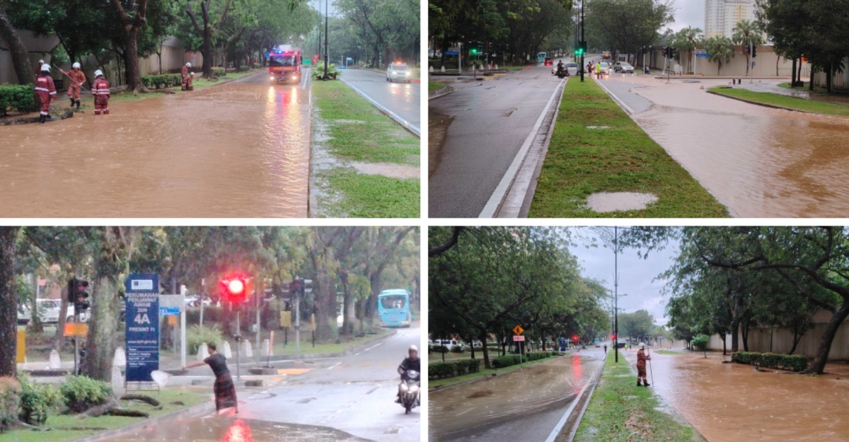 Kenderaan terperangkap Putrajaya