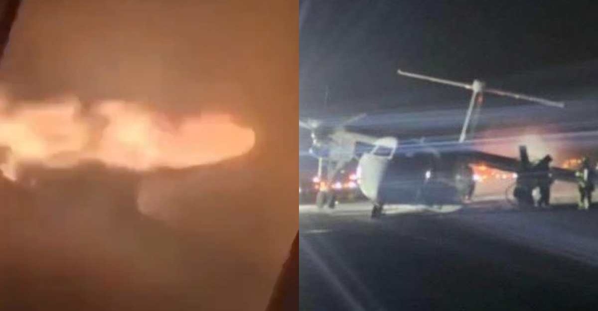Sayap Pesawat Terbakar
