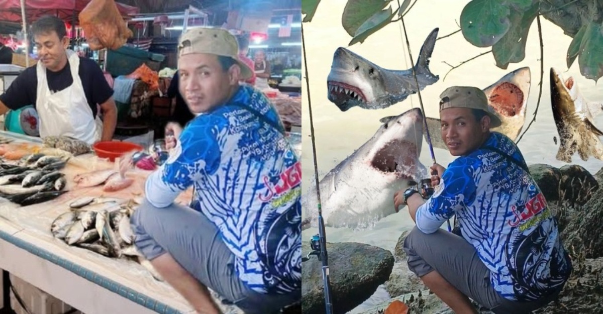 sunting gambar suami ikan