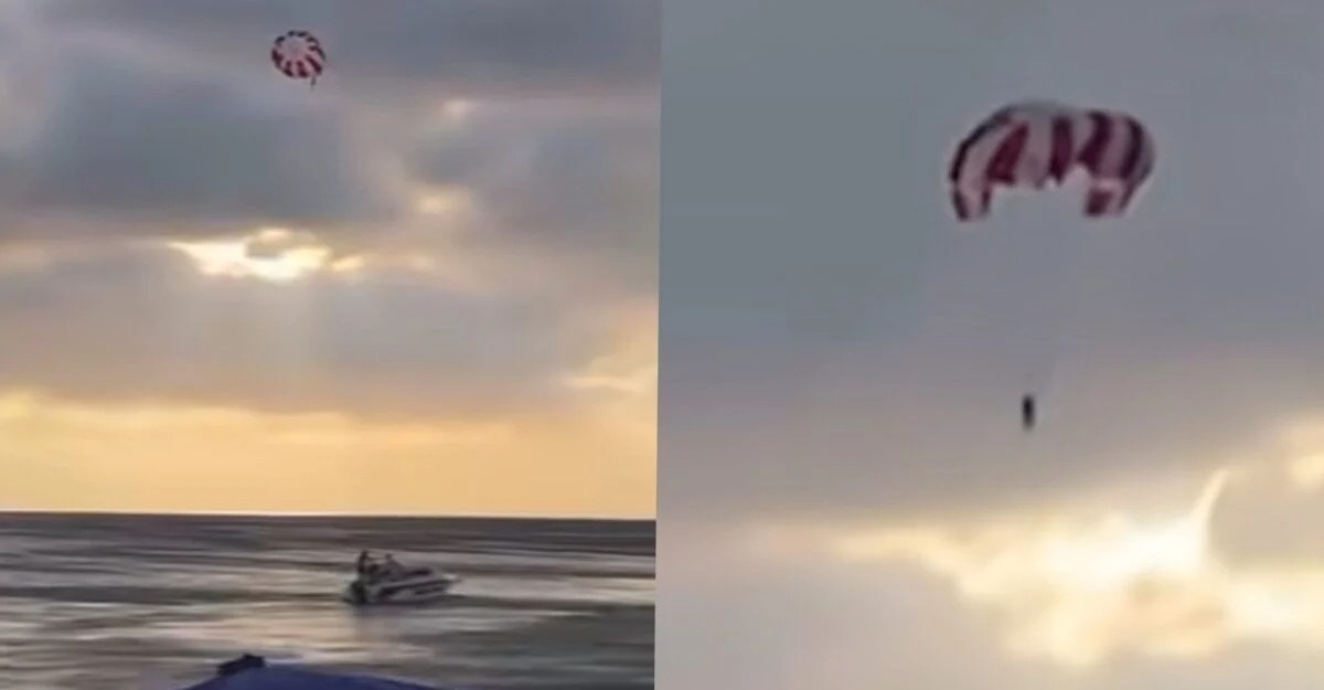 maut terjatuh parasailing