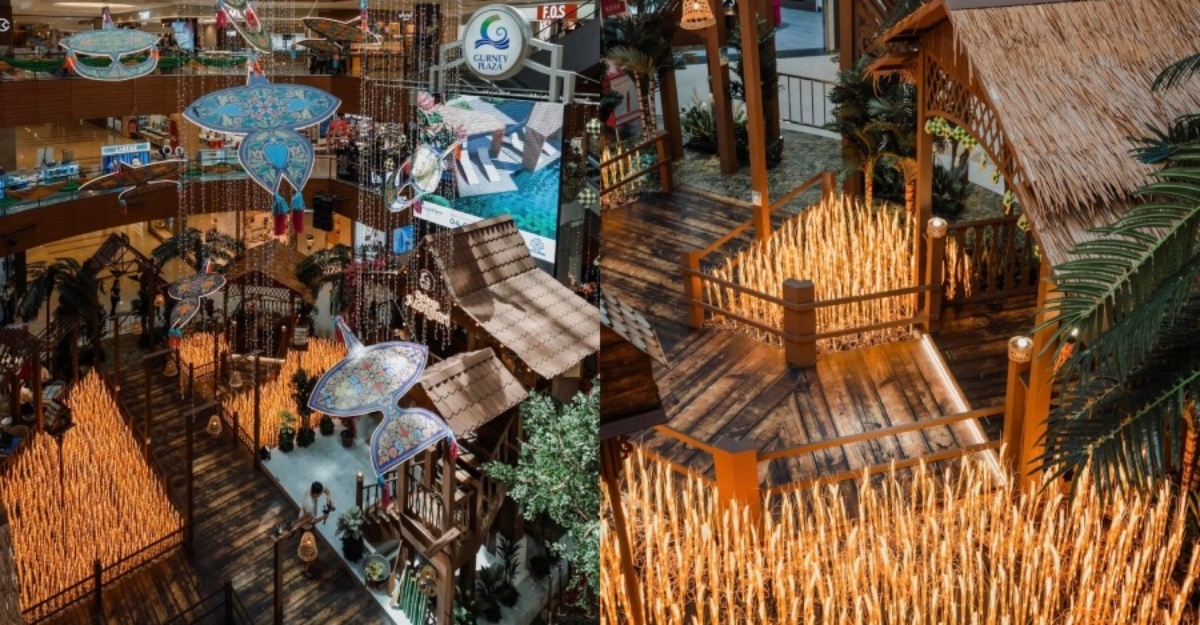 suasana kampung pusat beli-belah