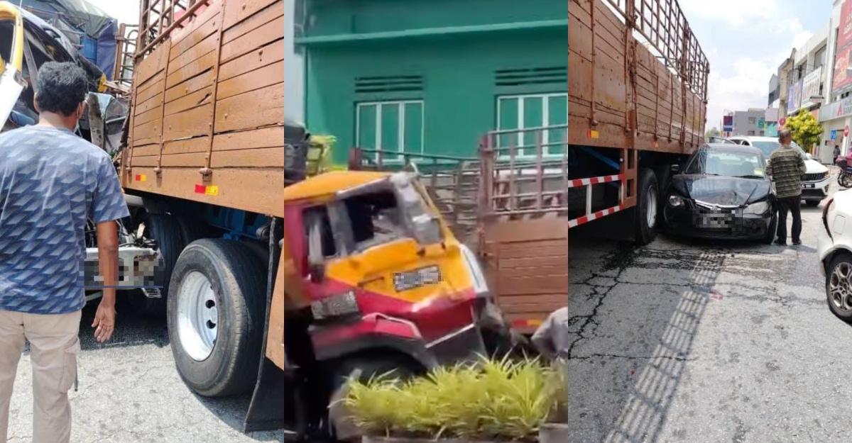 Enam Kenderaan Kemalangan Treler hilang kawalan