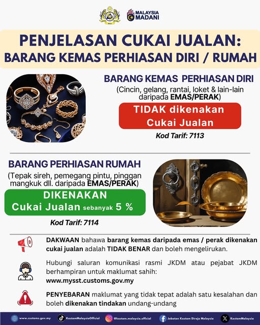 Barangan asas tidak dikenakan cukai jualan