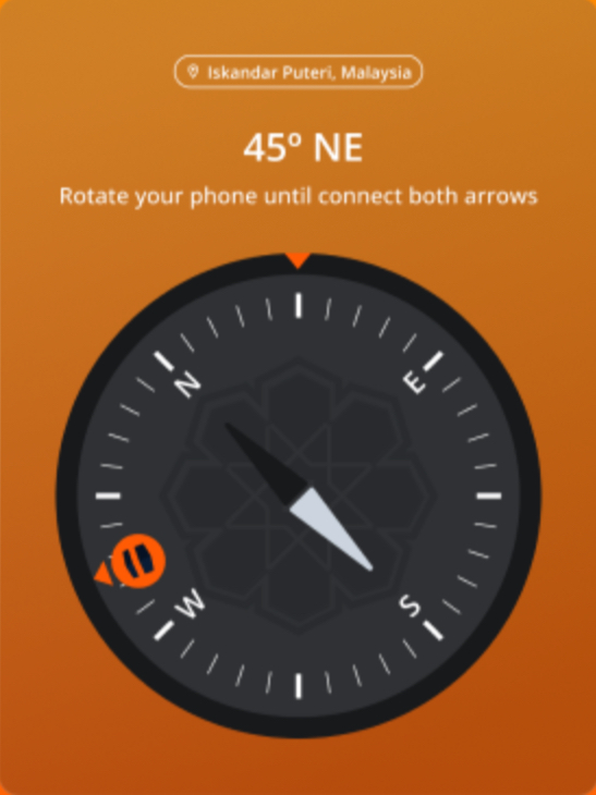 Aplikasi bank cari kiblat