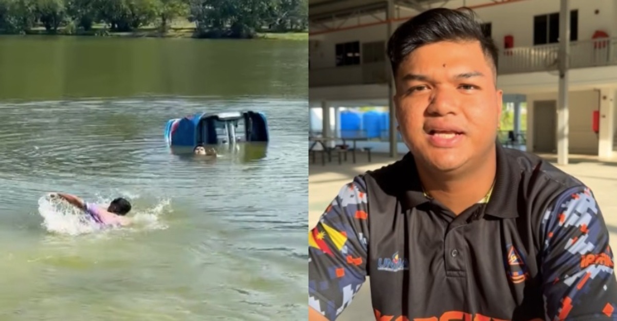 kereta tenggelam pelajar unimas