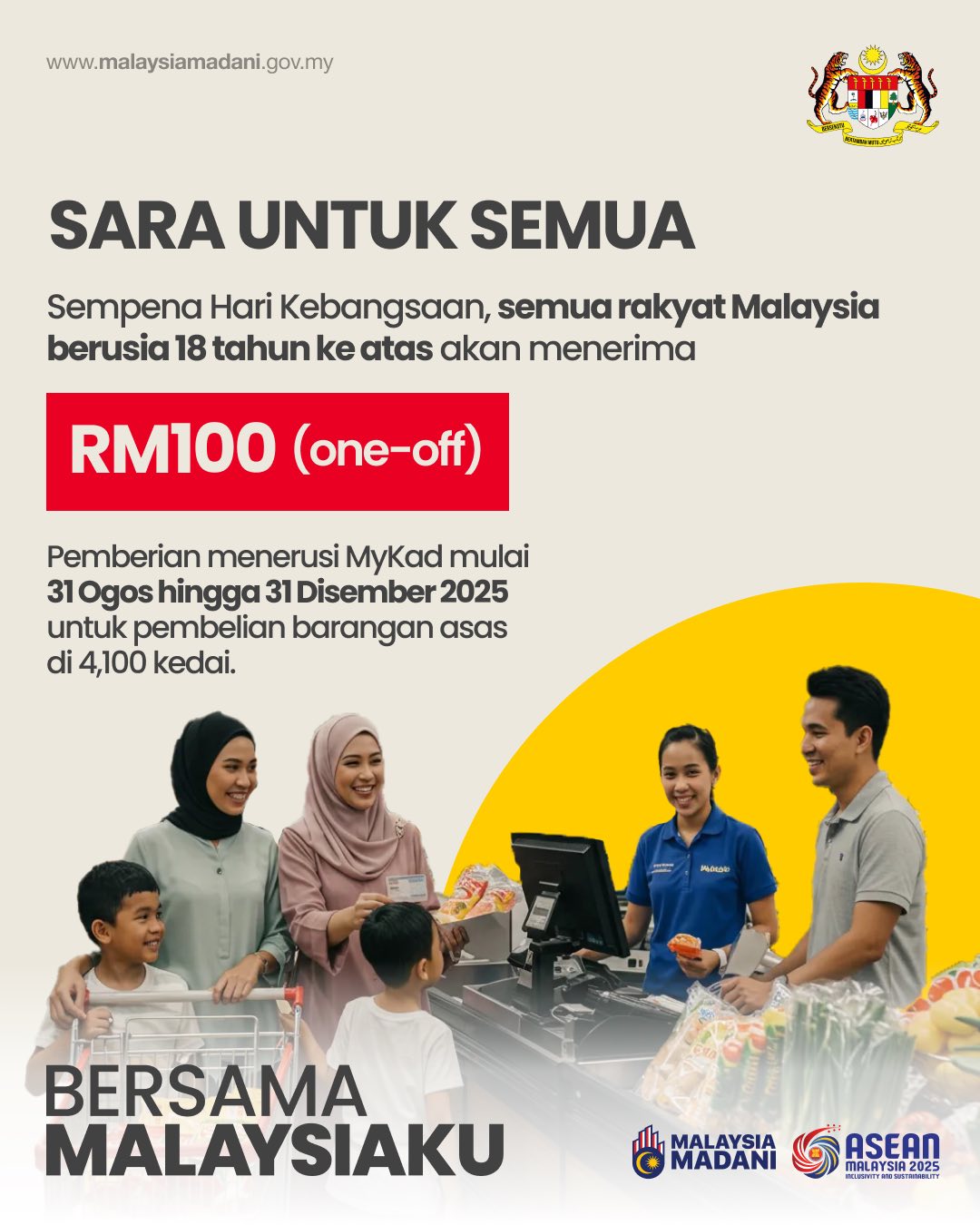 RM100 minyak turun