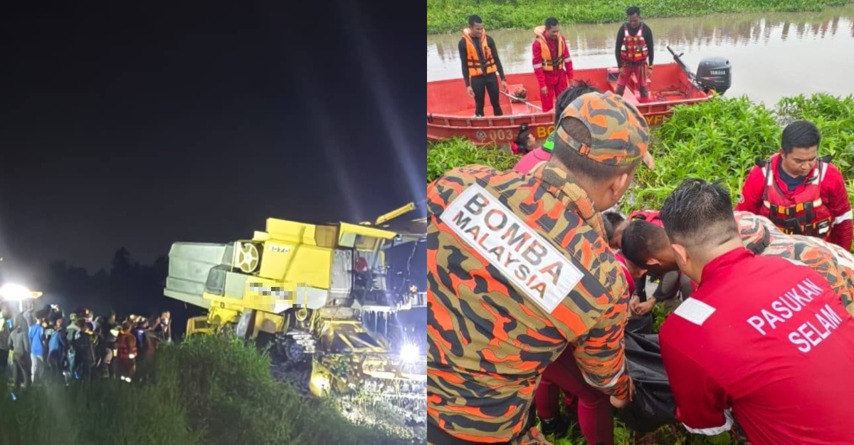 Mesin Padi Jatuh Sungai