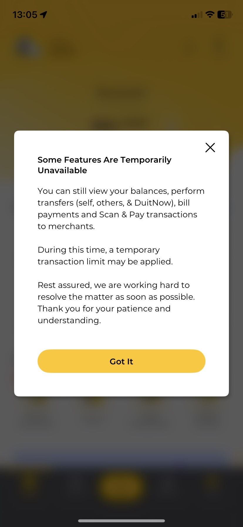 Maybank was disturbed