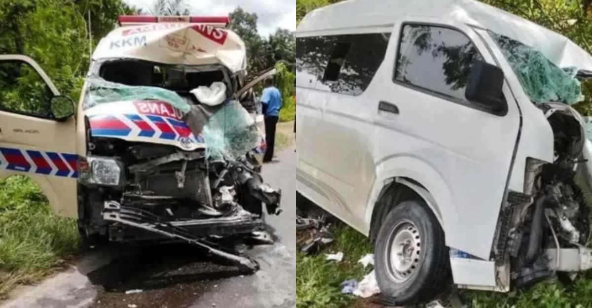 Pesakit Maut ambulans bertembung