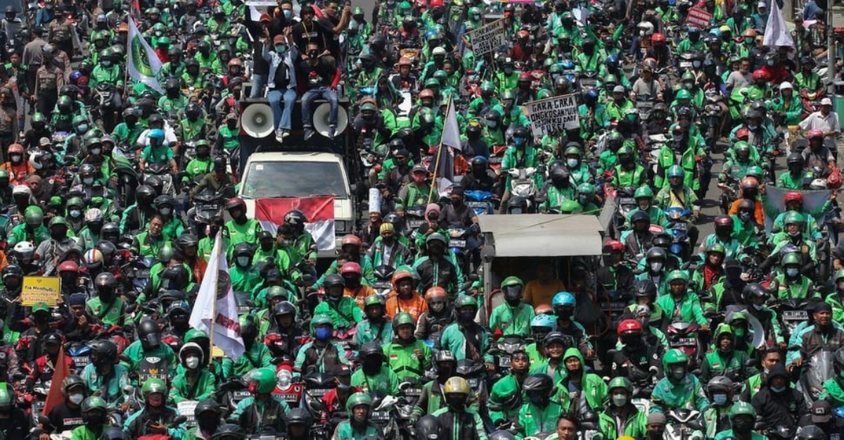 Pekerja Gig Indonesia protes