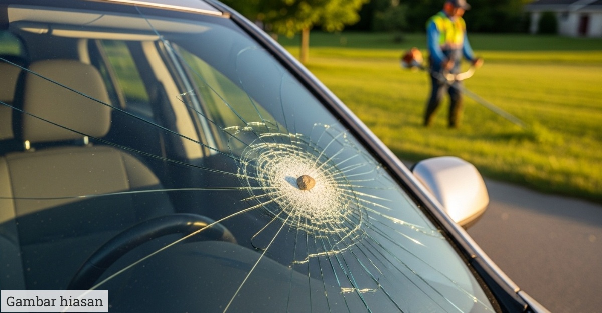 Cermin Kereta Pecah Kerana Mesin Rumput? Ikuti Langkah Ini