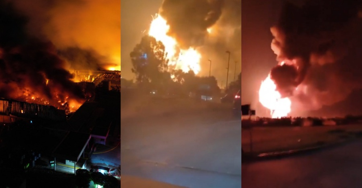 letupan kuat gegar kawasan perindustrian