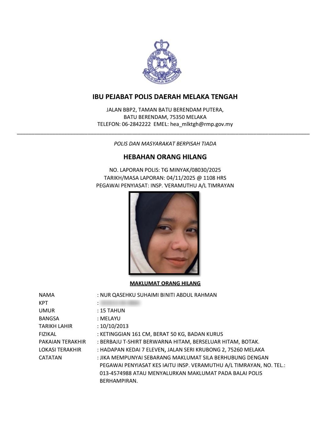 nur qasehku hilang
