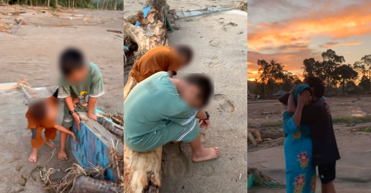 kanak-kanak menangis rumah hancur