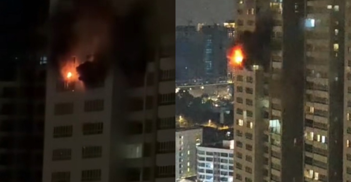 unit kondominium mont kiara terbakar