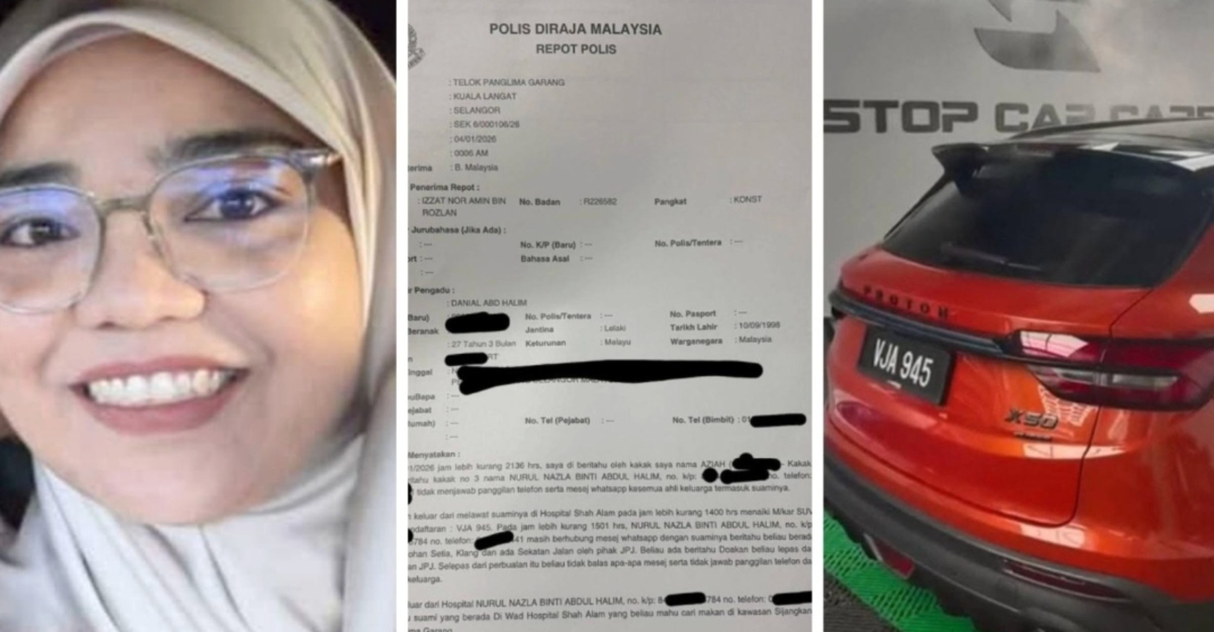 Wanita Hilang Selepas Lawat Suami