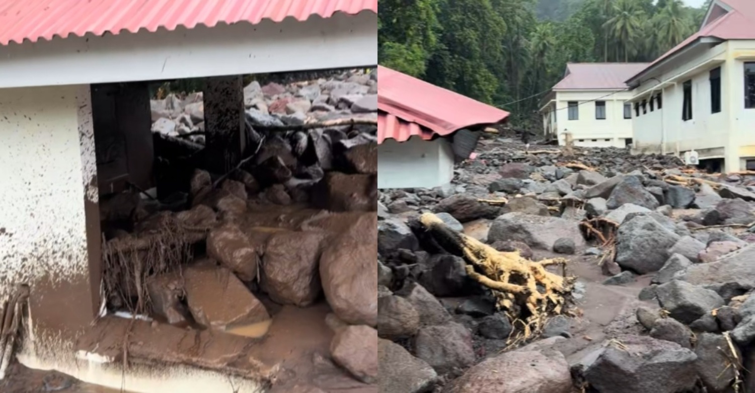 Batuan lumpur jalan banjir sulawesi