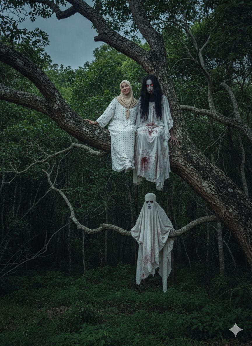 Wanita minta edit gambar seram