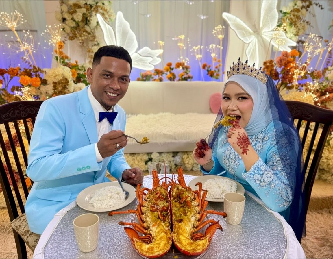 Wanita Sunting Gambar Pandang Kamera